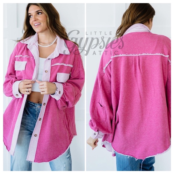 POL Punch Pink Summer Night Shacket - Picture 6 of 15